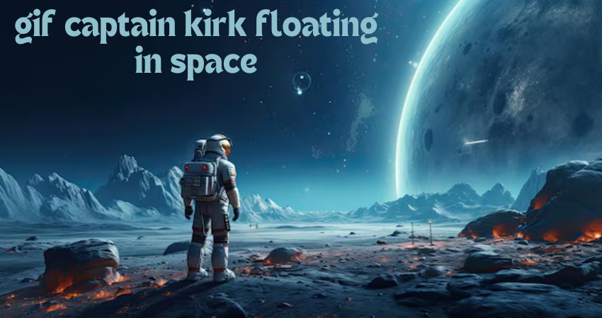 gif captain kirk floating in space
